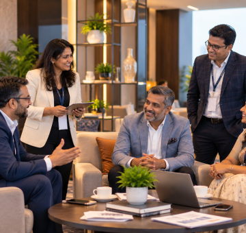 Warm Indian Business Networking Lounge